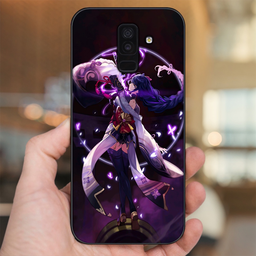 Ốp lưng Samsung A6 Plus viền đen in hình Raiden Shogun Genshin Impact