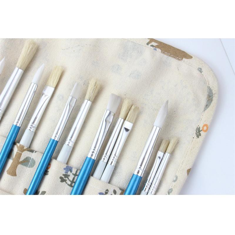 Túi Cuộn Đựng Cọ Vẽ Tranh Sơn Dầu Bằng Vải Canvas 20 Ngăn Thời Trang Dùng Trong Nhà