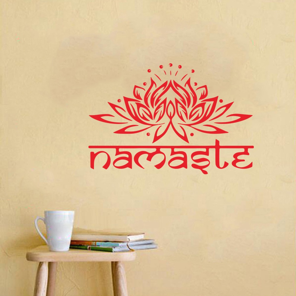 Decal dán tường Họa Tiết Người namaste Ấn Độ Dùng Trang Trí Phòng Khách
