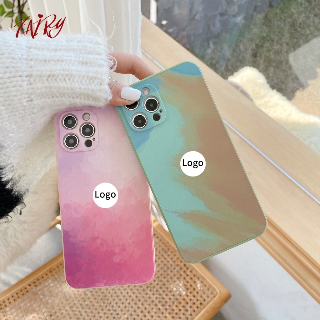 Ốp điện thoại silicon lỏng họa tiết màu nước chống rơi bảo vệ camera thích hợp cho iPhone 12 11 Pro Max X/XS XR