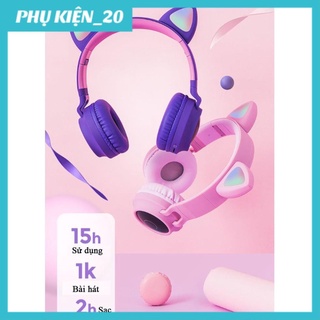 Tai Nghe mèo Bluetooth P47 Chụp tai có Mic Headphone, tai nghe mèo không dây nghe nhạc, chơi game