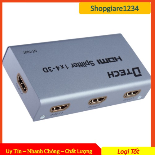 Bộ chia HDMI 1 RA 4 DTECH DT-7144 hỗ trợ 4K-2K (DT7144)
