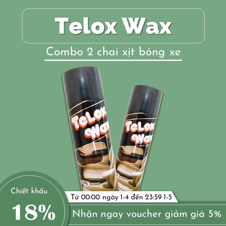 Xịt bóng Telox Wax giúp cho da, gỗ, nhựa, cao su bóng như mới và chống bạc màu - Combo 2 chai Telox Wax tiết kiệm 19k