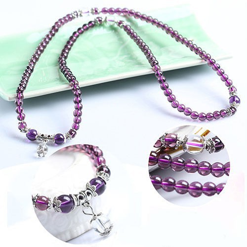 1 x 6mm Buddhist Amethyst 108 Prayer Beads Bracelet Necklace