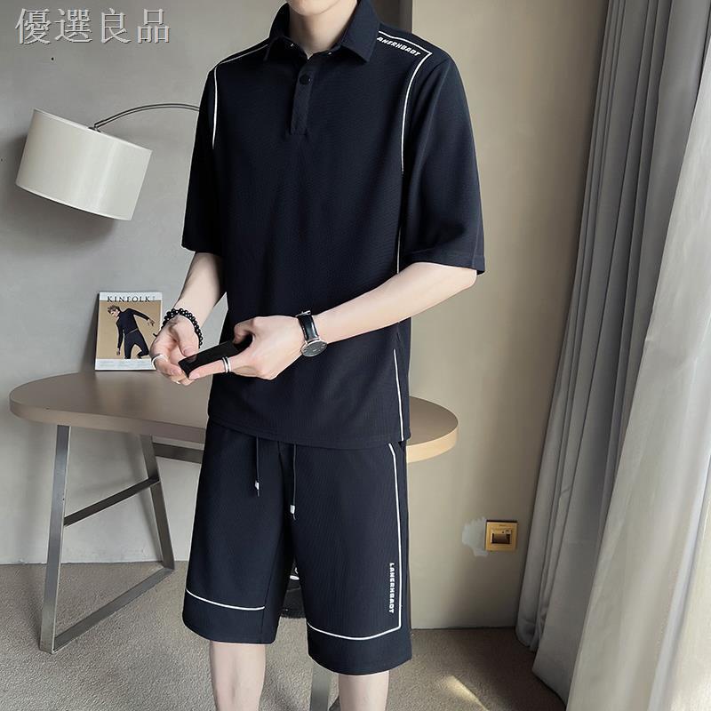 Set Áo Thun POLO Ngắn Tay Và Quần Short Ống Rộng Thời Trang Năng Động