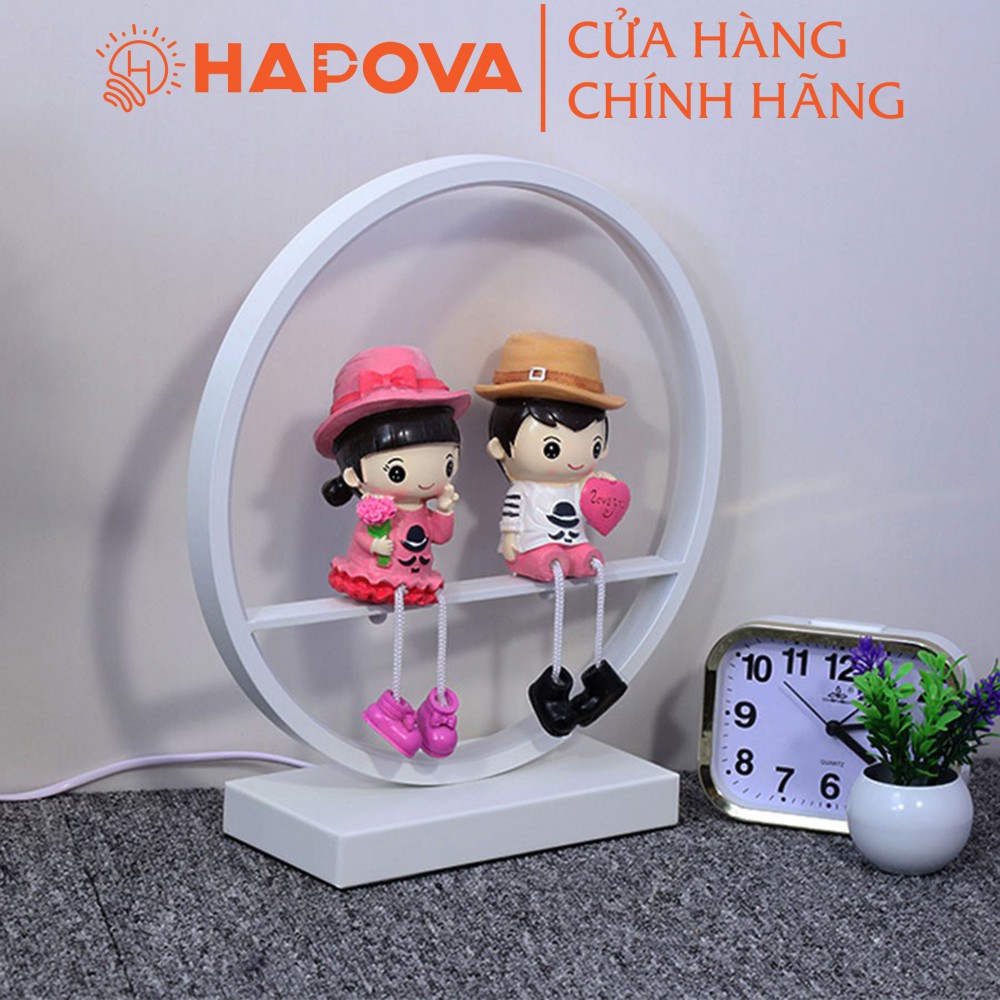 Đèn để bàn, đèn ngủ để bàn HAPOVA AMORY trang trí sang trọng có 3 chế độ sáng, bảo hành 12 tháng DGT 3028