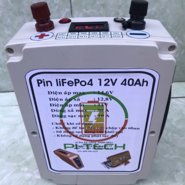 Pin Lithium 12VDC-42Ah (28 cell 32700 6Ah) chống nước