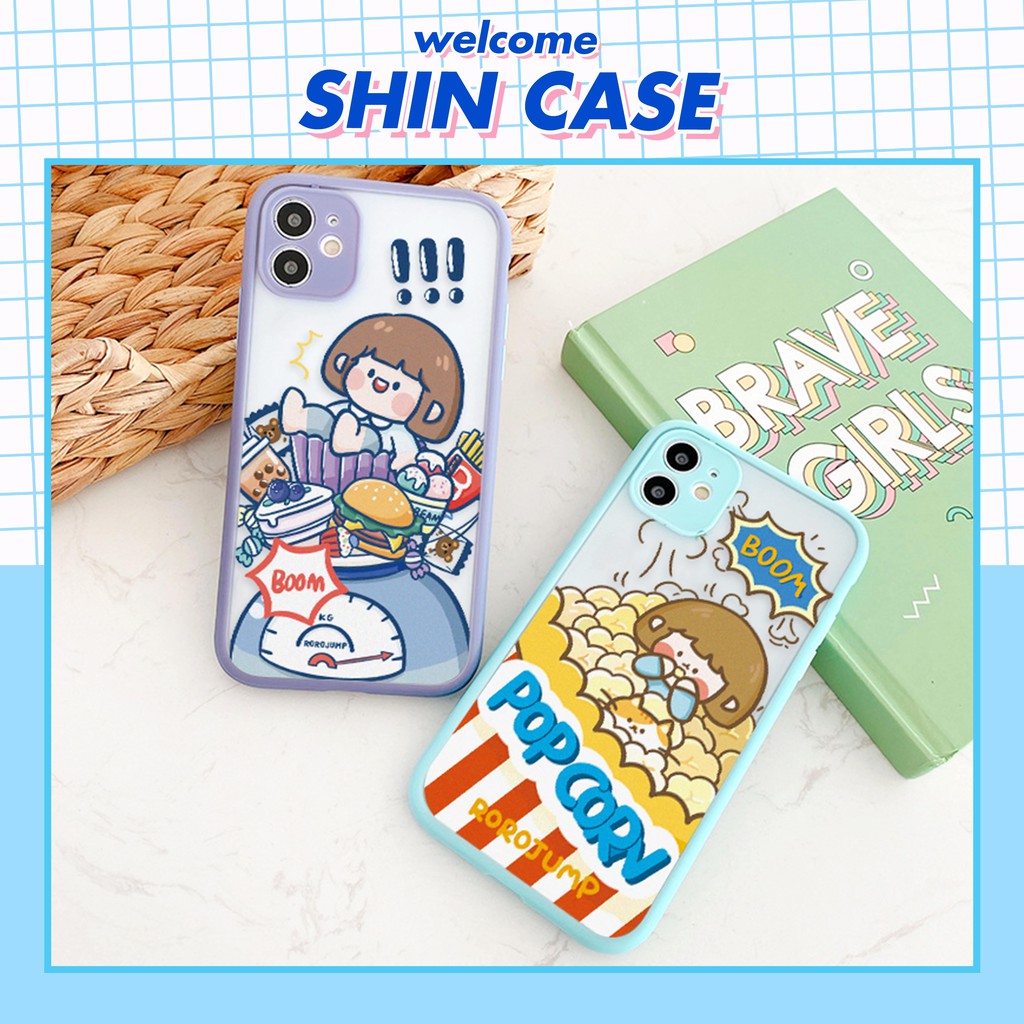Ốp lưng iphone Roro Snack nhám viền nổi cong 5/5s/6/6plus/6s/6splus/7/7plus/8/8plus/x/xr/xs/11/12/pro/max/plus/promax | BigBuy360 - bigbuy360.vn
