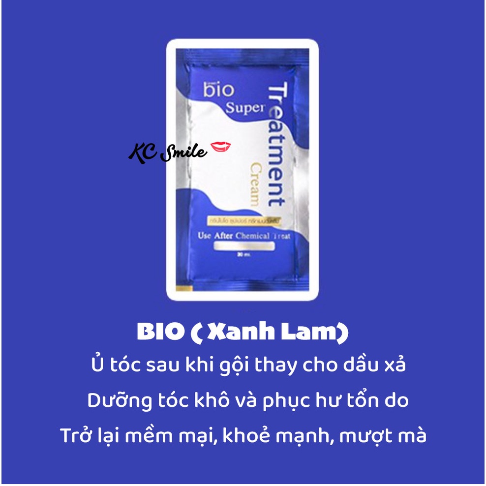 Ủ Tóc Bio Super Treatment Cream Xanh Dương, Bio Gold Vàng, Xanh lá, Hồng - Ủ tóc siêu mượt phục tóc hồi hiệu quả