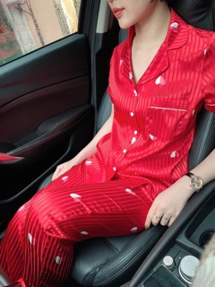 BIG SIZE -Bộ Lụa Gấm Cộc Dài Size XL