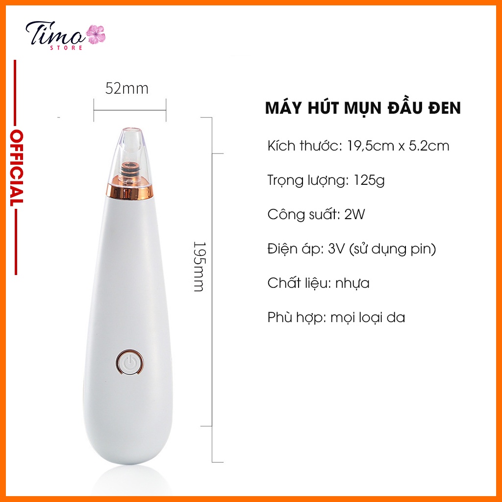 Máy hút mụn Black Head cao cấp dùng pin quét sạch mọi loại mụn ngay lần đầu sử dụng | TM019