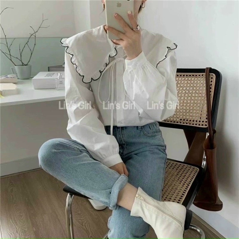 Áo babydoll viền cổ 1003