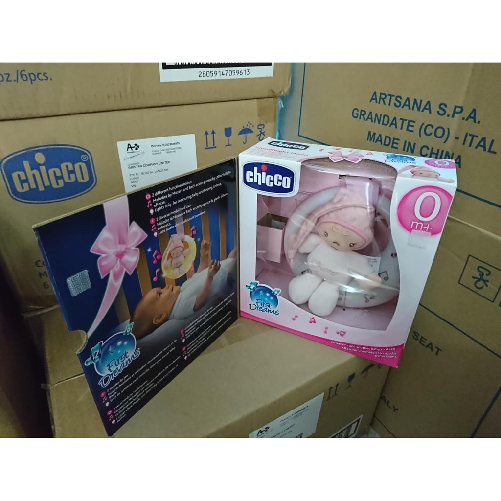 Đèn phát nhạc mặt trăng Chicco hồng / xanh