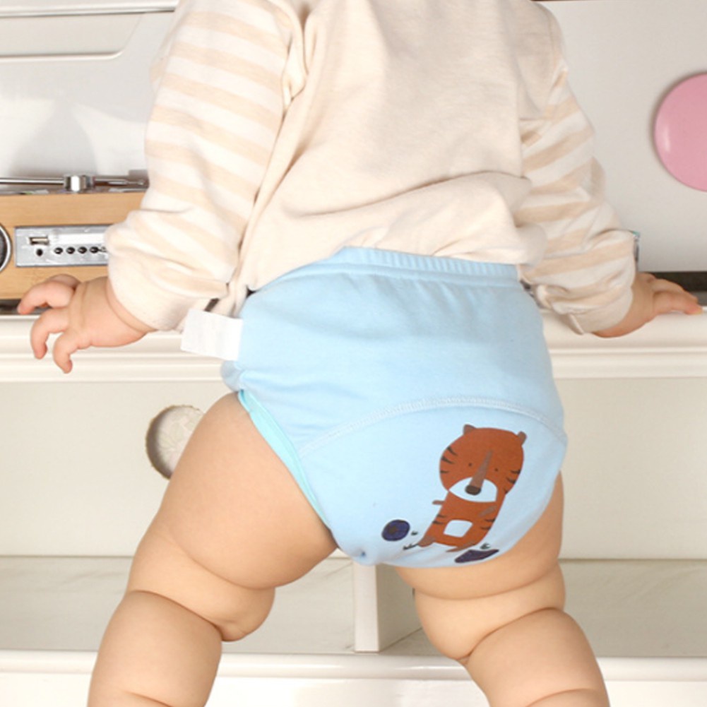 Baby Cloth Diapers Cover Girl Boy Reusable Toilet Pee Potty Training Pants Diaper Nappy Underwear Nappy Changing Panties(Suitable for Babies 15 to 17 kg)1pc Tiger Pattern