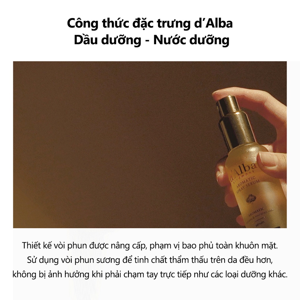 [d'Alba Official] Serum dạng xịt thuần chay cấp ẩm và nuôi dưỡng da Aromatic Spray Serum 60ml