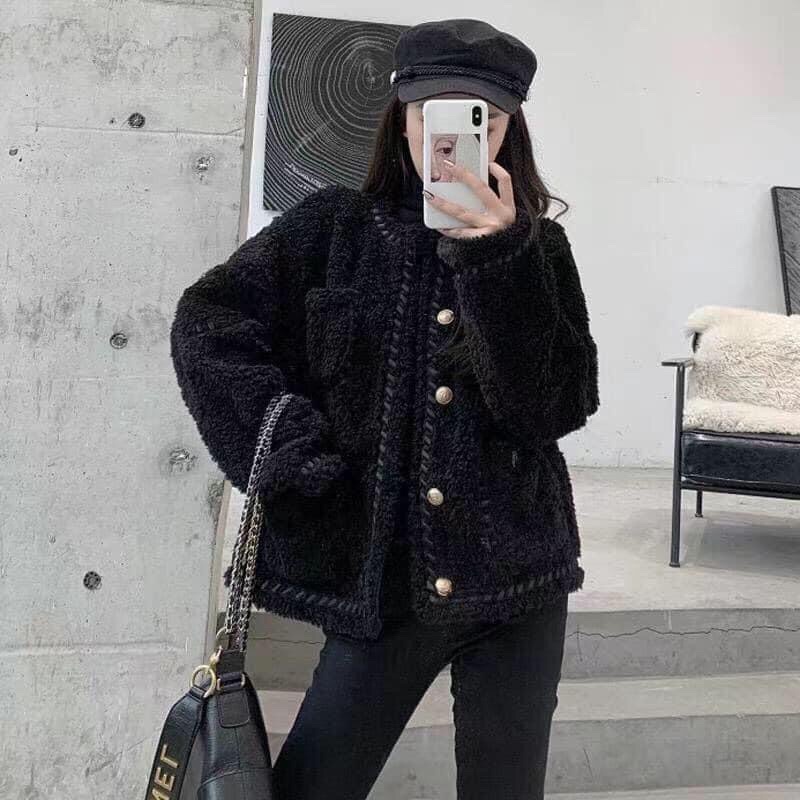 Áo dạ Tweed khuy đồng siêu sang