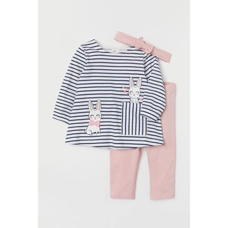 Set 3ct nỉ h&m kèm băng đô