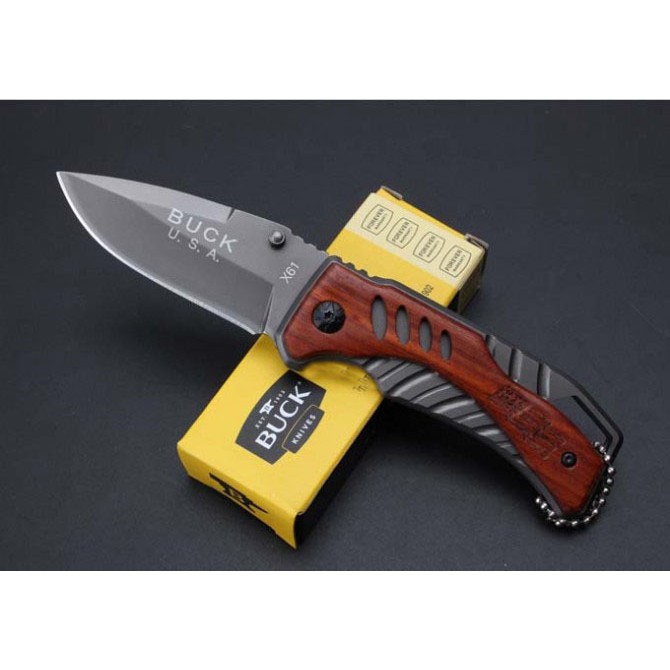 Dao phượt gấp gọn mini nhỏ gọn cao cấp có móc khóa HUTI KNIFE Buck X61