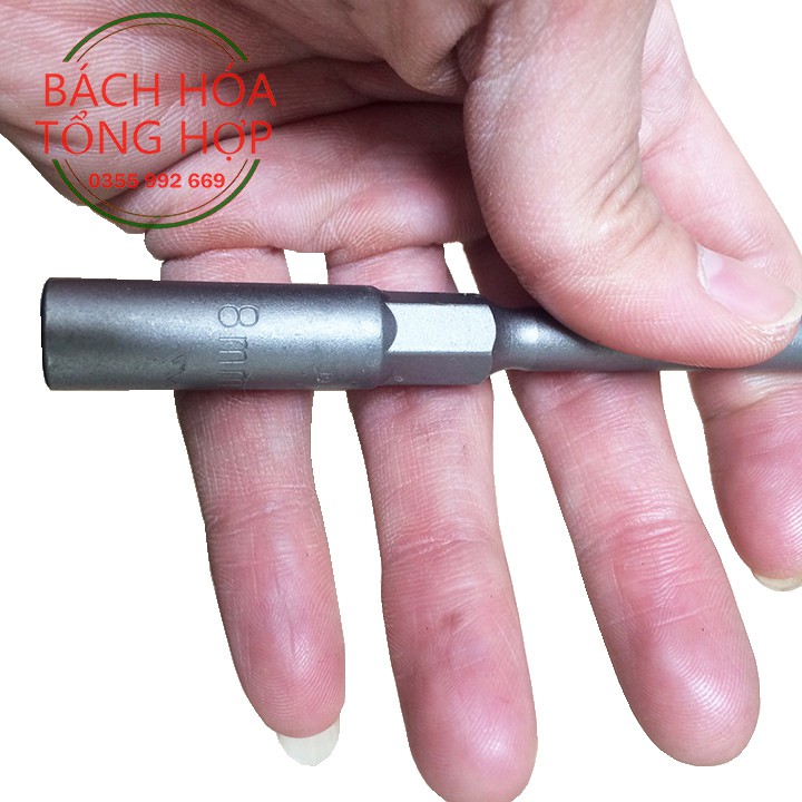 Đầu tuýp, chụp Bulong sâu lòng 8mm dài 150mm cho Khoan, Bắn vít