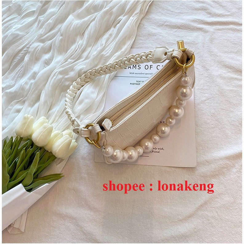 TÚI KẸP NÁCH DÂY NGỌC MẪU MỚI SIZE 20 - TÚI NỮ CÓ KÈM DÂY ĐEO CHÉO | BigBuy360 - bigbuy360.vn