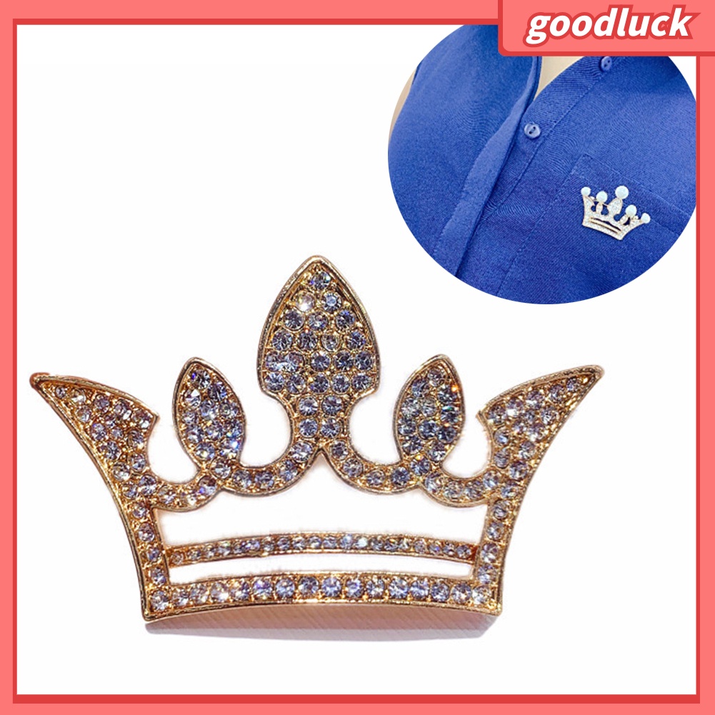 Trâm Cài Áo Hình Vương Miện Đính Đá Và Ngọc Trai Thời Trang