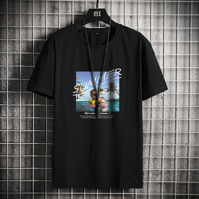 Áo thun dáng rộng cổ tròn thời trang cho nam size M-4XL