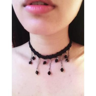 Vòng cổ nữ chocker đính nhiều hạt - shop Bông Bắp