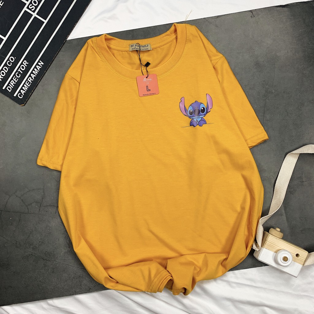 - Áo thun tay ngắn Be Yourself unisex size M L - STITCH NHỎ NGAY GÓC