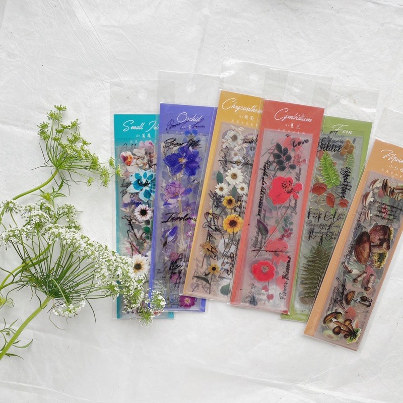 Sticker hoa flower diary vintage