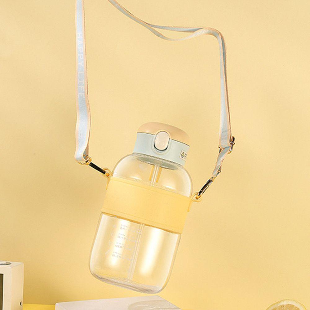 LANFY Bình Nước Thể Thao Dung Tích Lớn Có Ống Hút Và Dây Đeo Vai Dễ Thương Chống Rò Rỉ Cho Bé