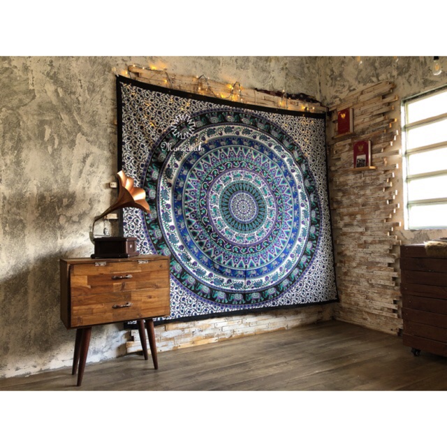  Khăn Mandala Ấn Độ trang trí treo tường 100% cotton 2m1 x 2m4