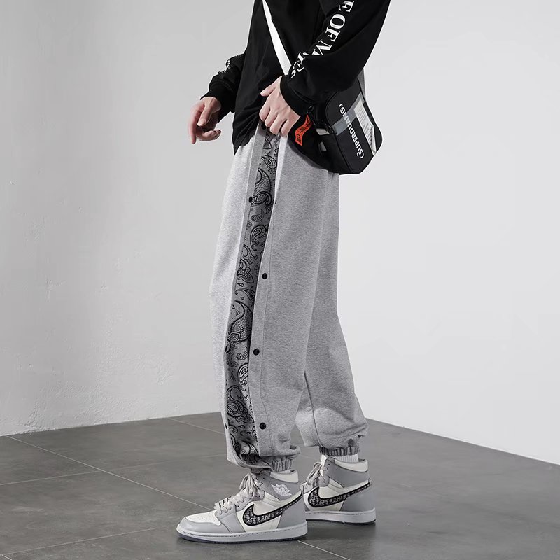 Quần Legging Thể Thao Dáng Rộng Ghép Hai Bên In Hoa Độc Đáo Size M-3xl Thời Trang Cho Nam