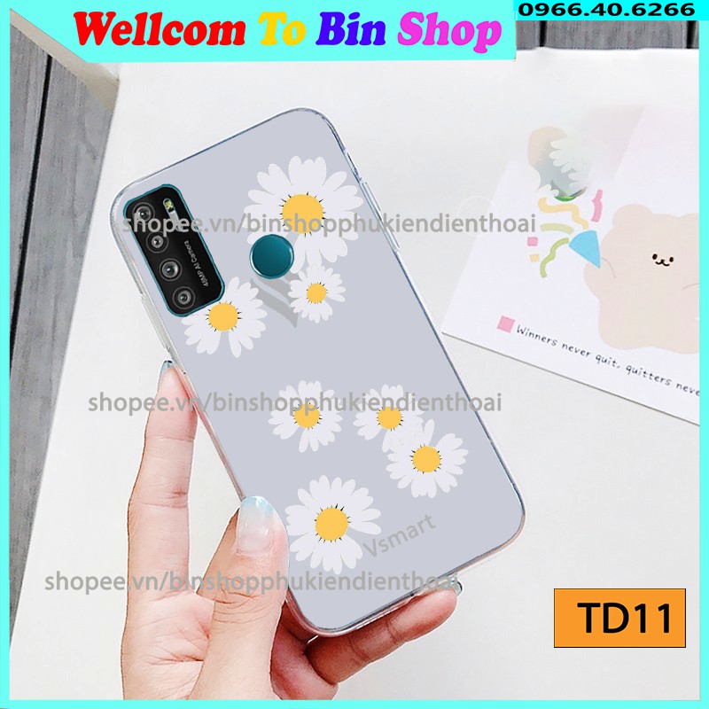 Ốp lưng Vsamrt Joy 4 / Live 4 / Star 4 / Star 5 / Aris / Aris Pro in hình cúc họa mi tách nền chất liệu silicon mềm dẻo