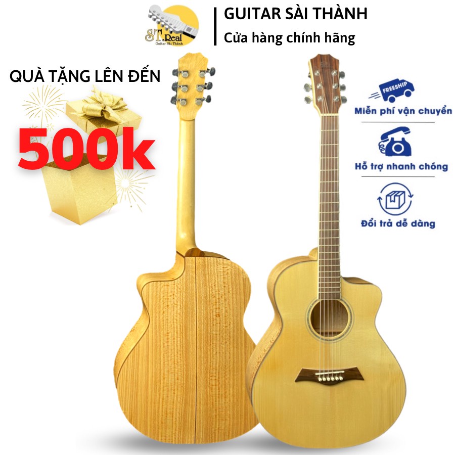 Đàn Guitar Acoustic Custom Mã ST-DC90 Chính Hãng ST.Real Guitar Sài Thành