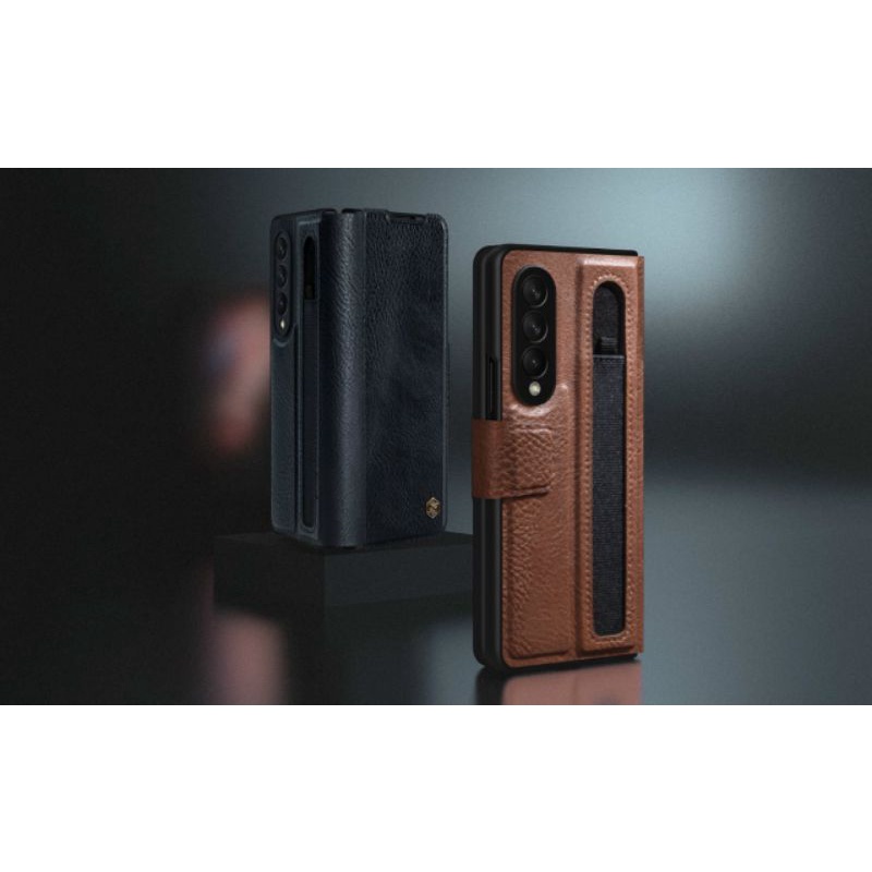 Bao da Samsung Z Fold 3 hãng Nillkin Aoge phong cách sang trọng cao cấp kèm khe cắm bút