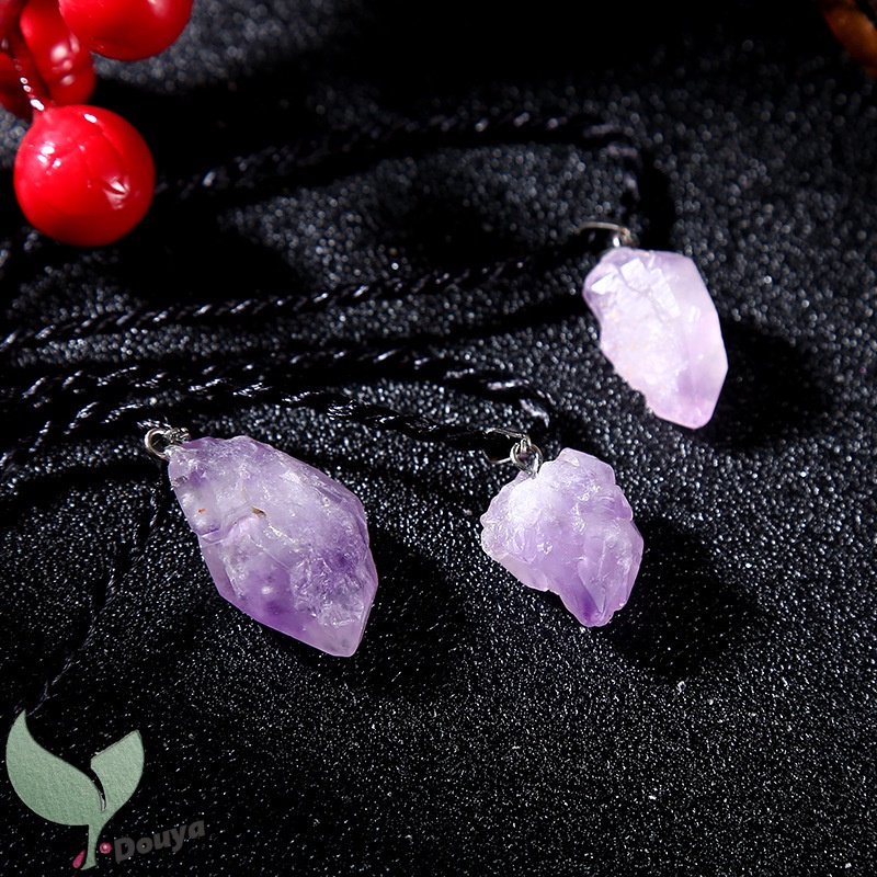 Mặt Vòng cổ Đá Thạch Anh Tím Tự Nhiên Làm Trang Sức Thời Trang