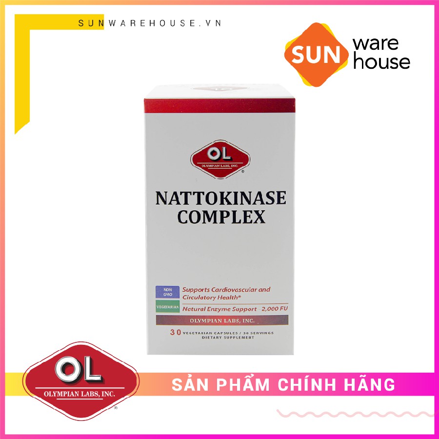 Viên Uống Hỗ Trợ Tránh Tai Biến Mạch Máu Não Olympian labs Nattokinase Complex 30 Viên