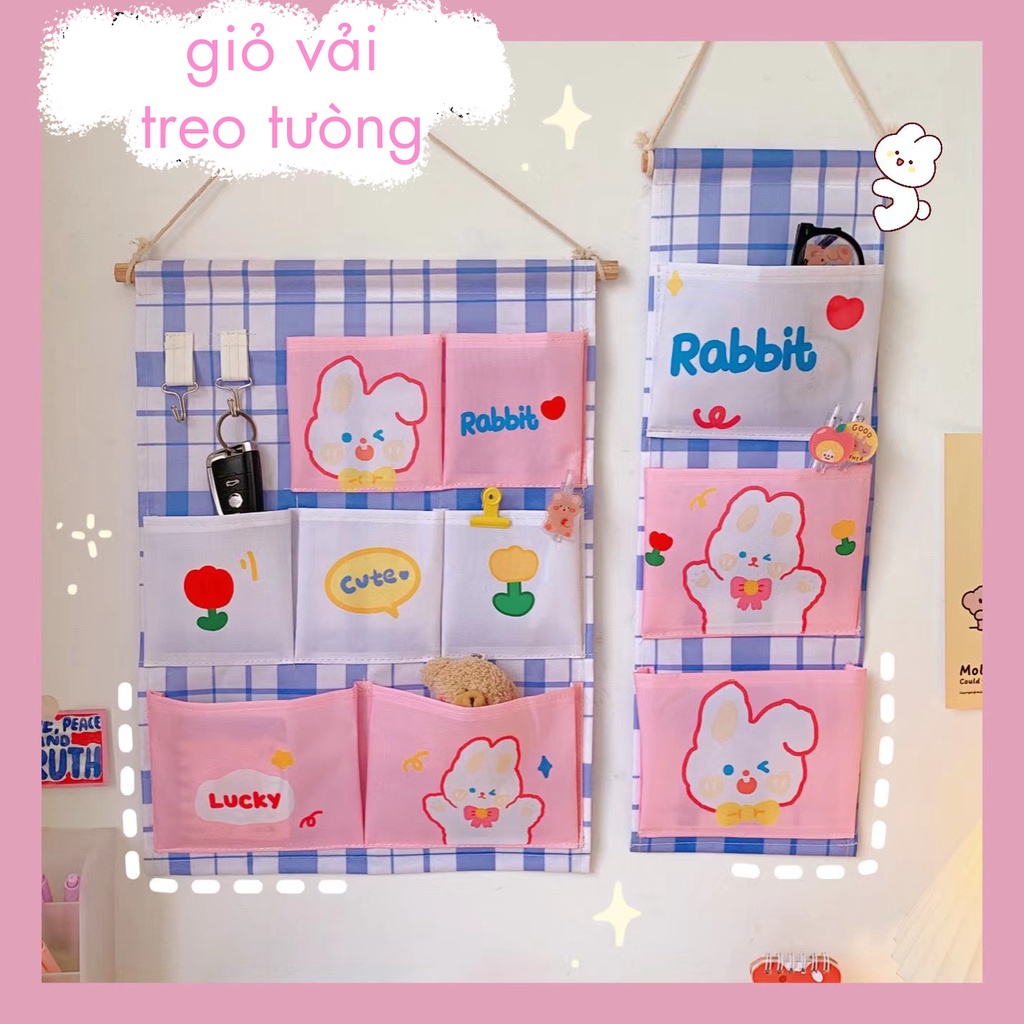 Giỏ Vải Treo Tường Đựng Đồ Tiện Lợi Dễ Thương
