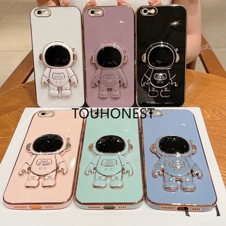 Ốp Điện Thoại Silicon Hình Phi Hành Gia Dễ For iPhone 6 Plus Case iPhone 6S Plus Case iPhone 7 Plus Case iPhone 8 Plus Case iPhone X XS Max Case iPhone 11 Pro Max Case iPhone SE 2020 Casing Luxury Cute Silicone 3D Astronaut Stand Phone Cover Case