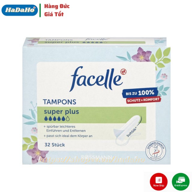 Băng vệ sinh Tampon Facelle Đức đầy đủ size