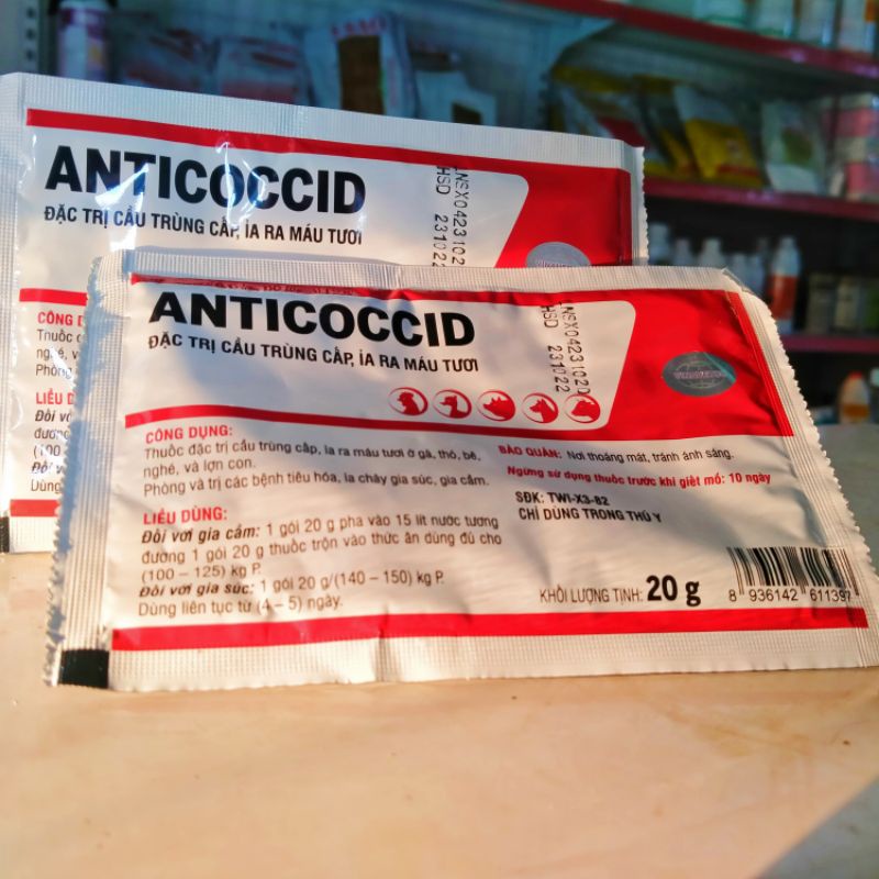 1gói ANTICOCCID 20g . Cầu trùng. gà, lợn con, trâu bò, chó mèo...