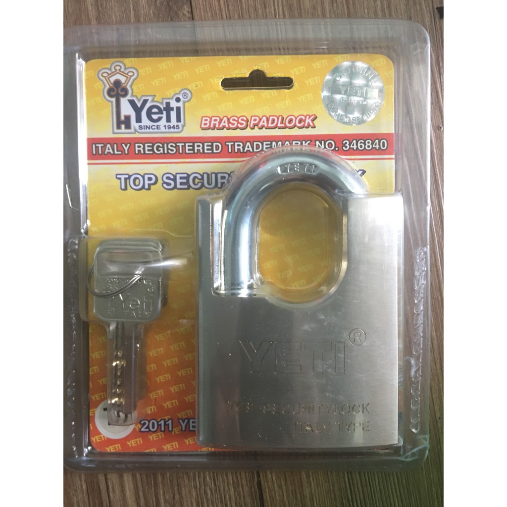 [CHÍNH HÃNG] Ổ Khóa Cửa Chống Cắt YETI 70mm Thân Đồng Thau No.346840 Cao Cấp Có Thẻ Kiềm Tra Và Tem Chống Giả