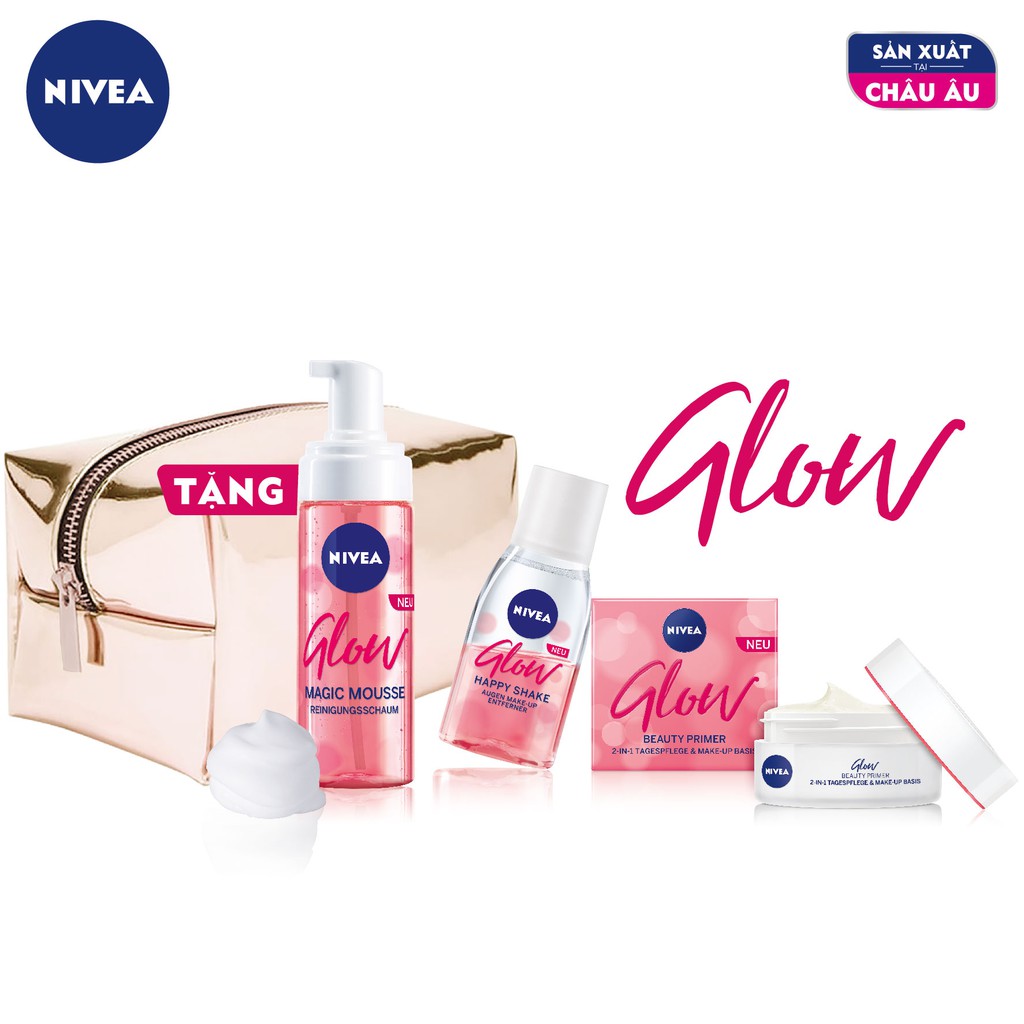 Bộ sản phẩm chăm sóc da Nivea rực rỡ mọi khoảnh khắc (Nước tẩy trang Nivea Glow 125ml + Kem dưỡng da Glow 50ml)