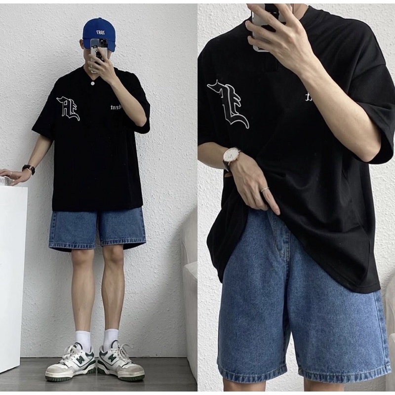 QUẦN SHORT JEANS ĐÙI ỐNG RỘNG FORM UNISEX NAM NỮ