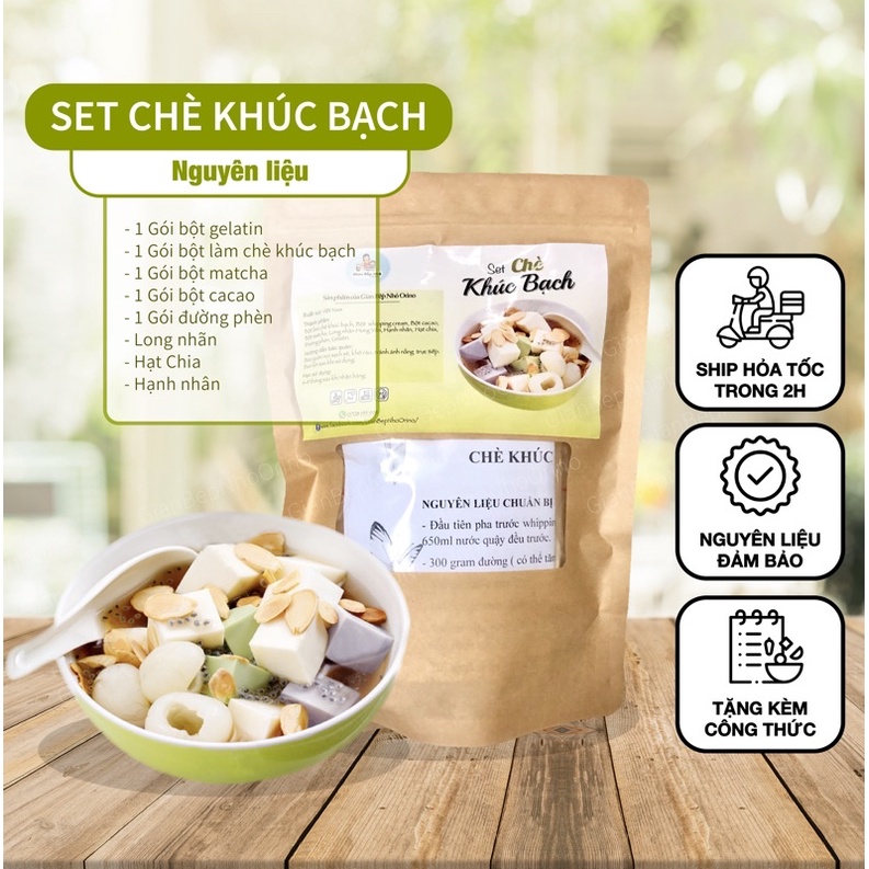 Set chè khúc bạch tự nấu thơm ngon chuẩn vị 20 chén - GIAN BẾP NHỎ ORINO