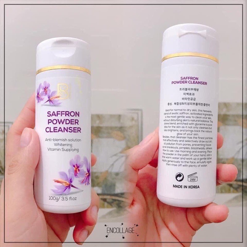 Bột rửa mặt Saffron - Saffron powder cleanser 3Trong 1 - sạch sâu, sáng da mờ thâm- phù hợp với mọi loại da