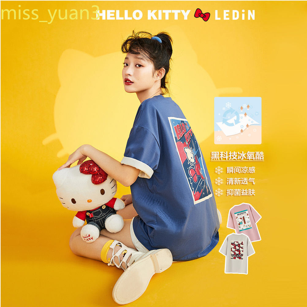 Áo Thun Ngắn Tay In Hình Hello Kitty Phong Cách Retro 2020 Dành Cho Nữ