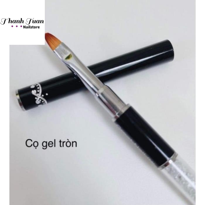Cọ đắp gel tròn,đầu tròn cán đá  - Phụ kiện đồ nail