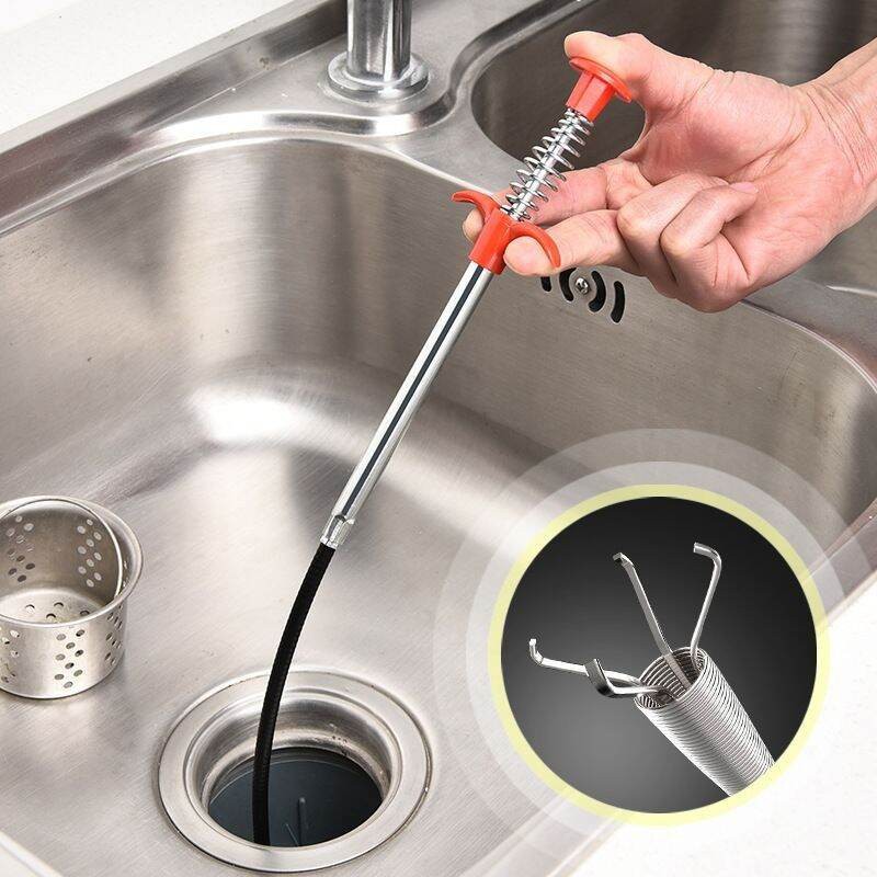 Cây Gắp Rác Thông Cống Siêu Tiện Lợi, Que Móc Rác Thần Thánh Thông Tắc Bồn Cầu Loại 1 Thân Đen Dài 90Cm