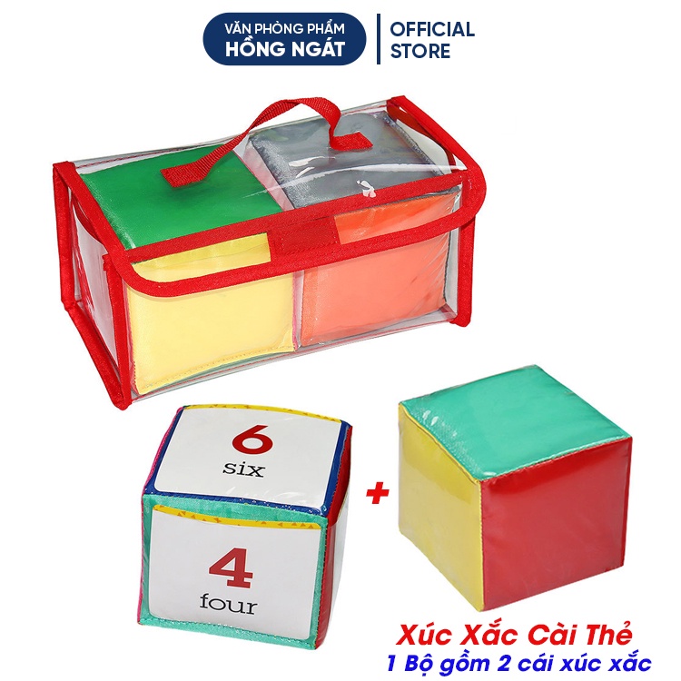 Xúc xắc cài thẻ to 10x10cm đồ dùng giáo cụ dạy học tiếng anh trong hoạt động trò chơi học tập của giáo viên GC10